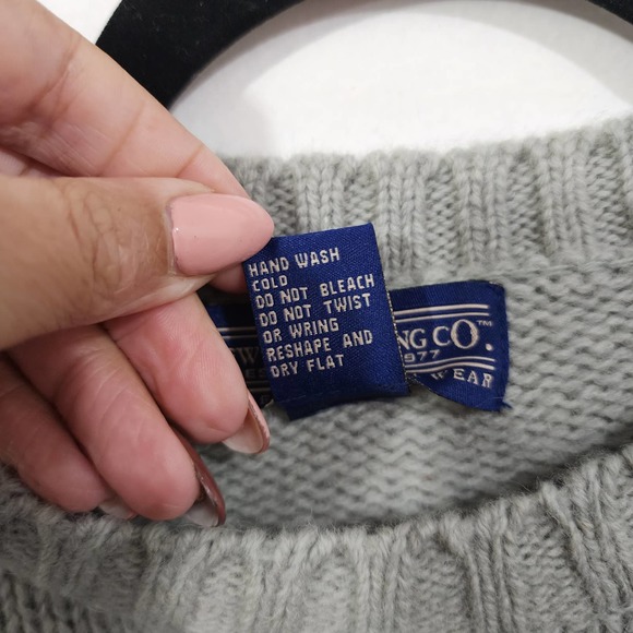 Newton Trading Co. Womens M Heavy 100% Shetland Wood Crewneck Sweater Muted Mint - Picture 7 of 10